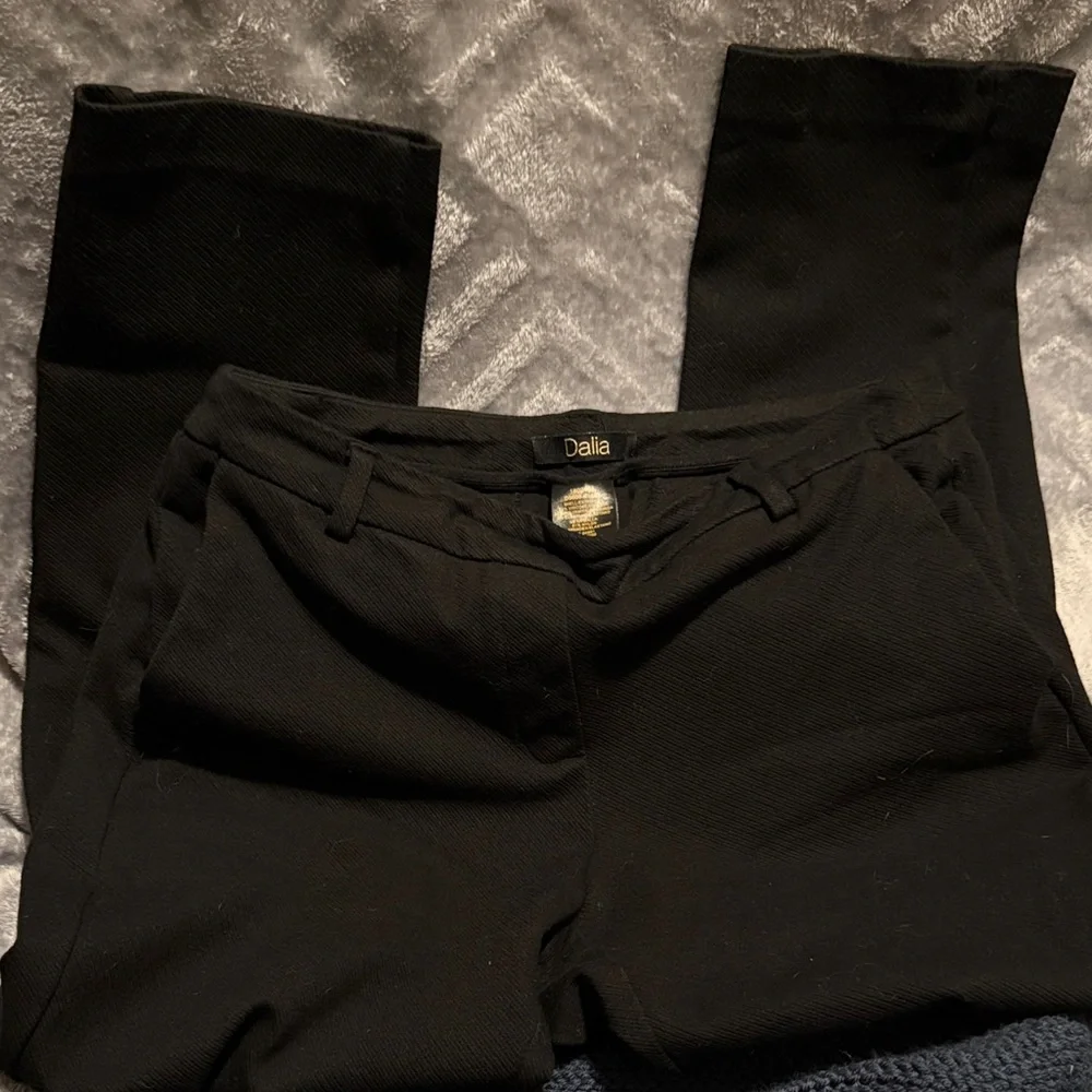 Dalia Black Straight-Leg Dress Pants - Picture 1 of 7